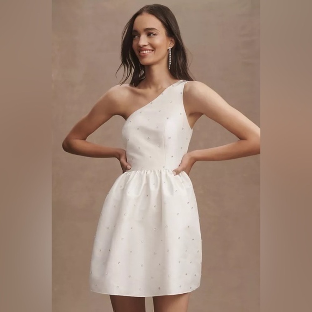 SACHIN & BABI White Elliana One-Shoulder Mini Dress